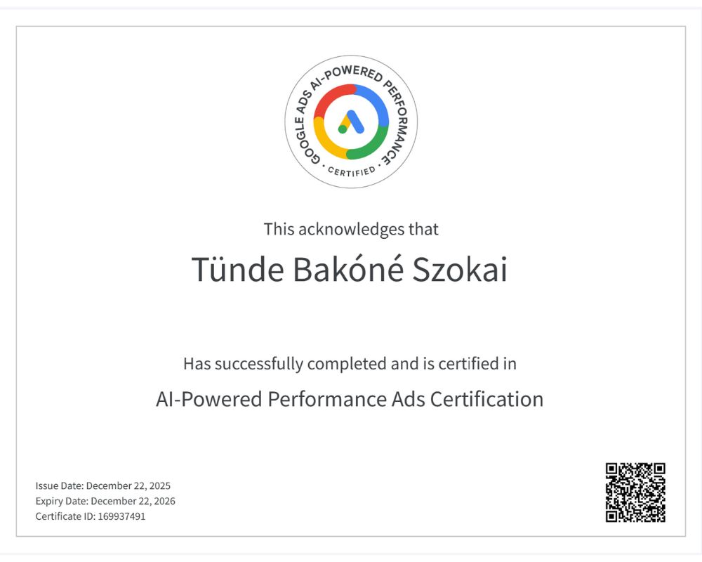 AI-Powered Performance Ads Certification-Tünde Szokai